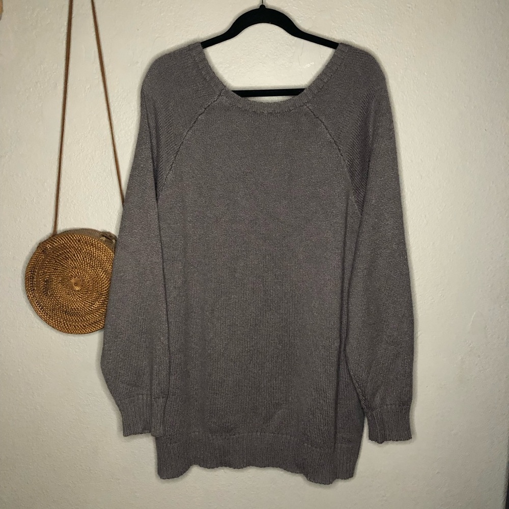 Torrid Grey Rib Textured Heart Raglan Sweater 4x - Picture 8 of 10
